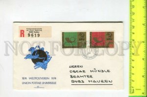 466660 1974 Liechtenstein UPU cancellation registered Vaduz real posted FDC