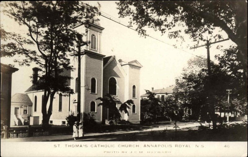 Annapolis Royal Nova Scotia NS St Thoams Catholic Church Vintage RPPC PC