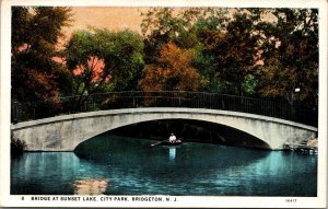 Sunset Lake Bridge Bridgeton City New Jersey NJ UNP WB Postcard L8