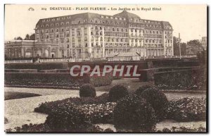 Old Postcard Deauville beach flower gardens the royal hotel