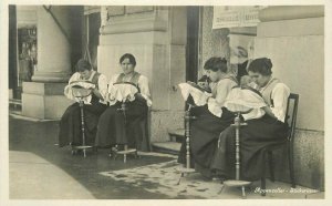 Women Sewing needlepoint RPPC 1930s Photo Postcard 21-11762