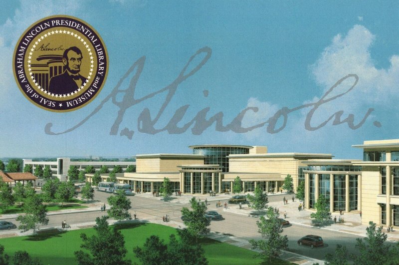 Vintage Postcard Abraham Lincoln Presidential Library & Museum Springfield IL