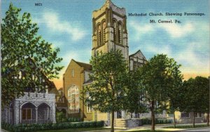 Pennsylvania Mt Carmel Methodist Church Showing Parsonage