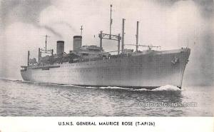 USNS General Maurice Rose Military Battleship Postal Used Unknown 