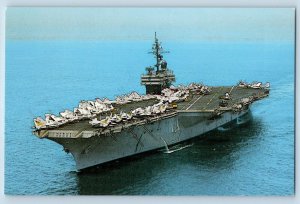 North Carolina New Jersey Postcard USS Kitty Hawk Aircraft Carrier Wright c1960