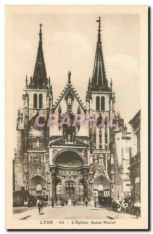 Old Postcard Lyon Eglise St Nizier