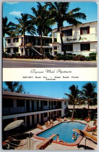 Vtg Miami Beach Florida FL Byronair Motel Apartments 1950s View Postcard