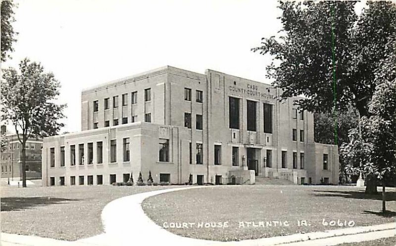 IA, Atlantic, Iowa, RPPC, Court House Entrance View, No 60610