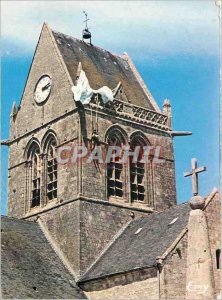 Postcard Moderne Saint-Mere-Eglise (Manche) Army Parachute Skydiving