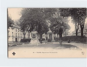 Postcard Square de l Archevêché Tours France