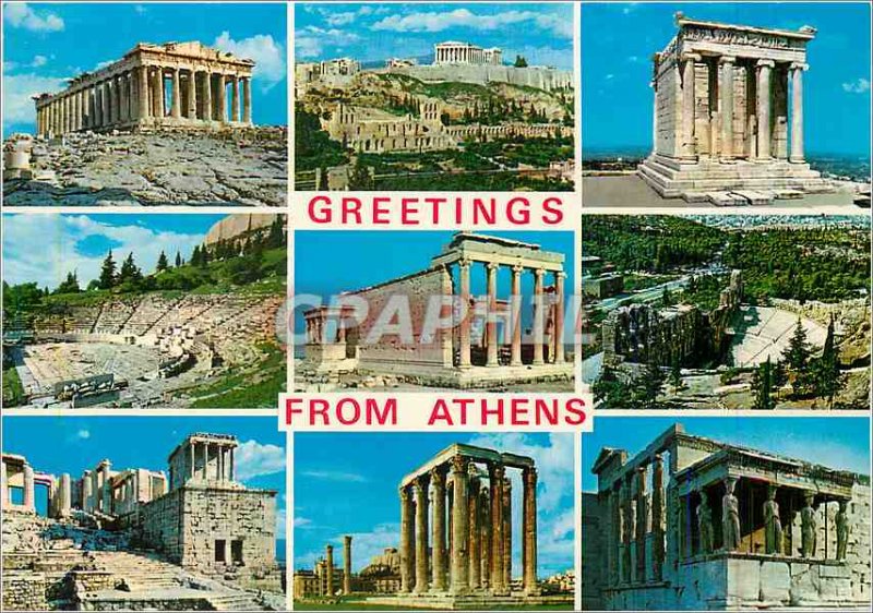 Modern Postcard Greetings from Athens
