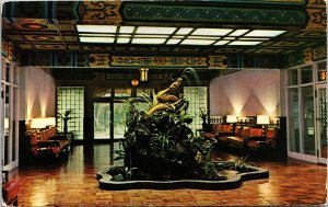 Golden Dragon Lobby Grand Hotel Tapei Taiwan Republic China Postcard Interior 