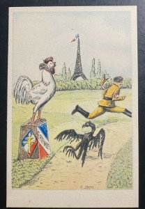 Mint England WW2 Picture Postcard PPC Anti German Help ! A Cock !