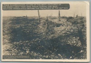 WWI TRENCHES NO MAN'S LAND ANTIQUE REAL PHOTO POSTCARD RPPC