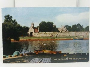 Vintage Postcard The Gatehouse and River Beaulieu Hampshire 1960s