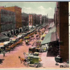 c1910s Chicago, IL Water Street Birdseye Downtown Market Cunningham Anamosa A157