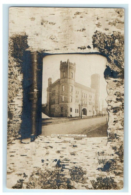 c1905 State Armory Pawtucket Rhode Island RI RPPC Photo Antique Postcard