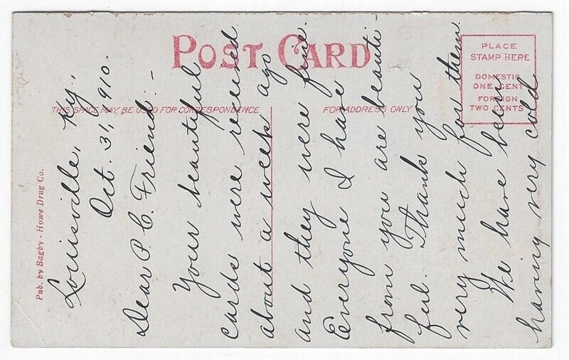 Louisville, Kentucky, Vintage Postcard View of Fire Department Headquarters 1910