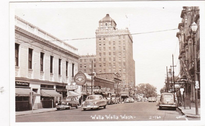 Washington Walla Walla Main Street Business Section Real Photo sk610