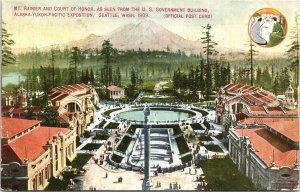 Postcard WA Seattle Mt. Rainier & Court of Honor Alaska Yukon Pacific Expo V206