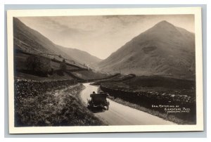 Vintage 1920's RPPC Postcard Antique Car on Kirkstone Pass English Lake District