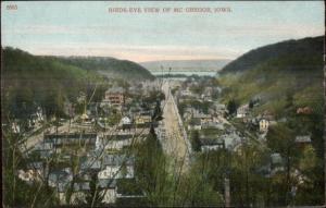 McGregor IA Birdseye View c1910 Postcard