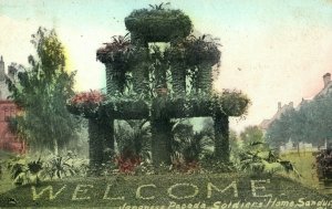 c. 1910 Japanese Pagoda Soldiers' Home Sandusky OH Hand Colored Postcard P15