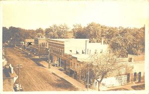 Toulon IL Aerial View Storefronts Dirt Street Real Photo Postcard