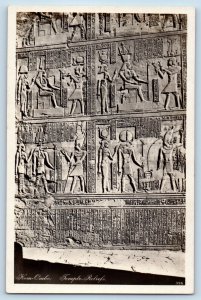 Egypt Postcard Egyptians Carrying Jar Working Temple Reliefs c1940's RPPC Photo