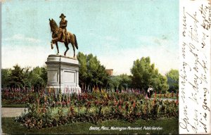 Boston MA Washington Monument Public Garden Antique Postcard UDB PM Shirley WOB 