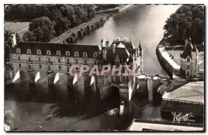 Chenonceau Old Postcard Aerial view Facade East