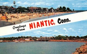 NIANTIC Crescent Beach, Connecticut Railroad Bridge c1950s Vintage Postcard