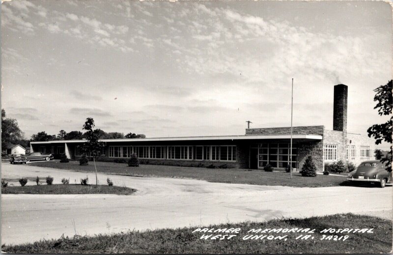 Real Photo Postcard Palmer Memorial Hospital in West Union, Iowa~134723