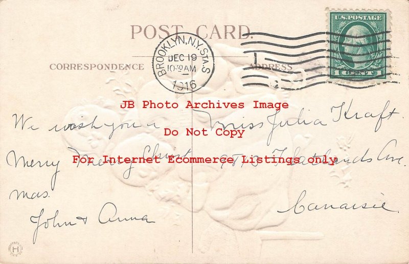 Christmas, Nash No C-64-2, Children Ice Skating in Snow Flurries