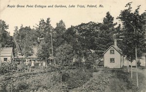 Poland ME Tripp Lake Maple Grove Point Cottages & Gardens Postcard