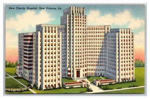 New Charity Hospital New Orleans Louisiana LA UNP Linen Postcard Y6