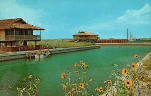 Postcard Boat Parking Summer Bungalow Marina Subdivision Port Aransas Texas TX