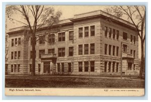 1911 High School Building Campus Grinnell Iowa IA Posted Antique Postcard