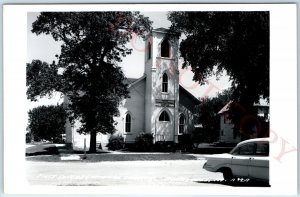 c1950s Rockwell IA RPPC First Congregational Church Real Photo Postcard Vtg A112
