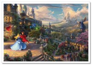 Thomas Kinkade Disney ~ Sleeping Beauty Dancing in The Enchanted Light Postcard