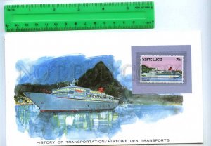 255223 Saint Lucia cruise ships Cunnard liner  mint stamp