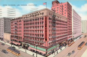 Hotel Hayward-Los Angeles California CA-Vintage Linen Postcard 1941