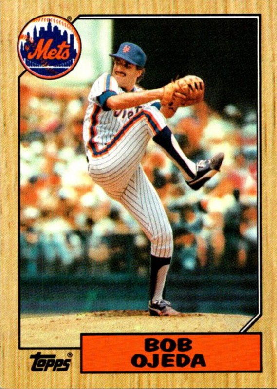 1987 Topps Baseball Card Bob Ojeda Pitcher New York Mets sun0726