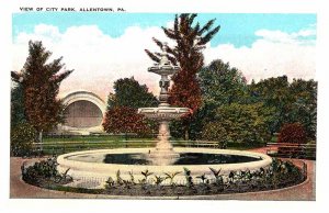 Postcard FOUNTAIN SCENE Allentown Pennsylvania PA AT7770