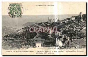 Old Postcard La Turbie The Righi of Winter and views of the principality of M...