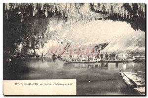 Old Postcard Han Caves Lake boarding