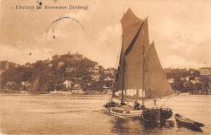 Blankenese Germany Elbstrand Sullberg Sailing Antique Postcard J76285