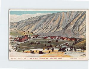 Postcard Hotel Valley From Hot Springs Yellowstone Park Wyoming USA