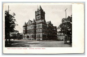 Vintage 1900's Postcard Glitter on Kent County Courthouse Grand Rapids Michigan