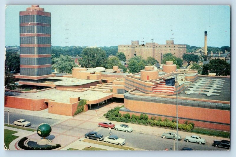 Racine Wisconsin WI Postcard SC Johnson Son Inc Wax Production Glass Tower c1956